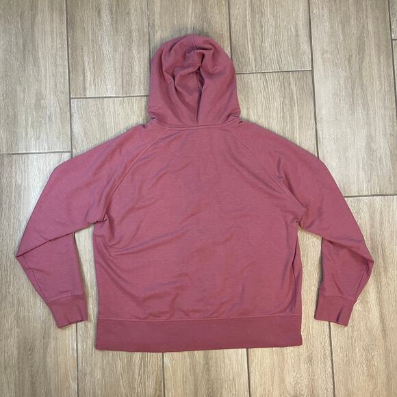 Eddie Bauer XL Full Zip Hoodie Women's Pink Cotton Blend Lightweight Sweatshirt - Picture 2 of 7